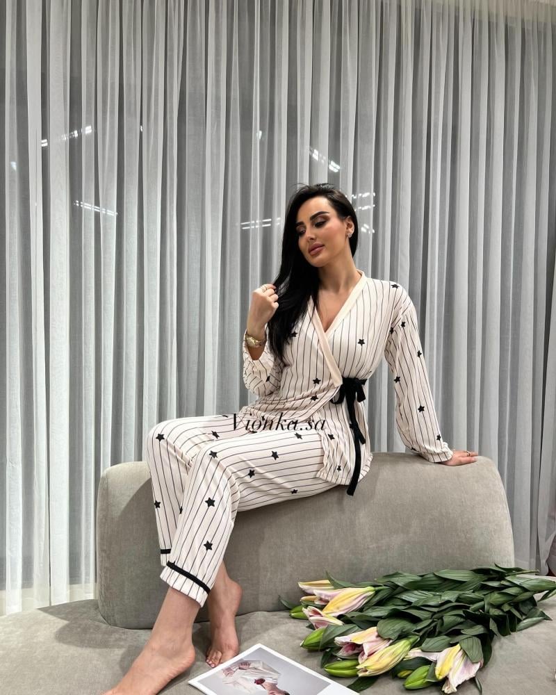 Cotton pajama, sugar pink and black