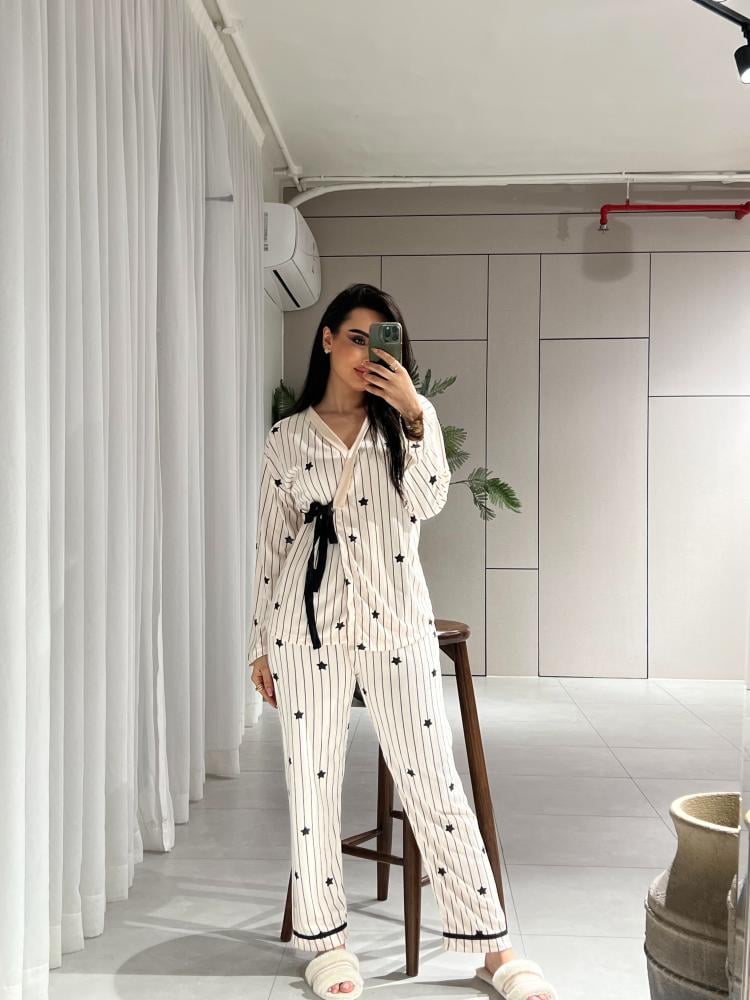 Cotton pajama, sugar pink and black