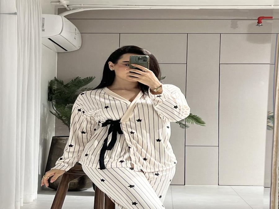 Cotton pajama, sugar pink and black