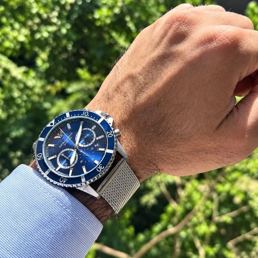 ساعة إمبوريو أرماني كرونوغراف كوارتز رجالية - AR11587.A