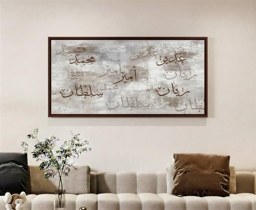 لوحة العائلة - لوحة اسماء العائله  - مطبوعة حسب الطلب.