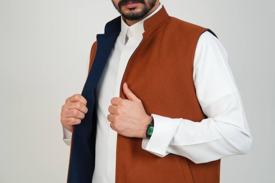 سديري جوخ دبل فيس كحلي وجملي