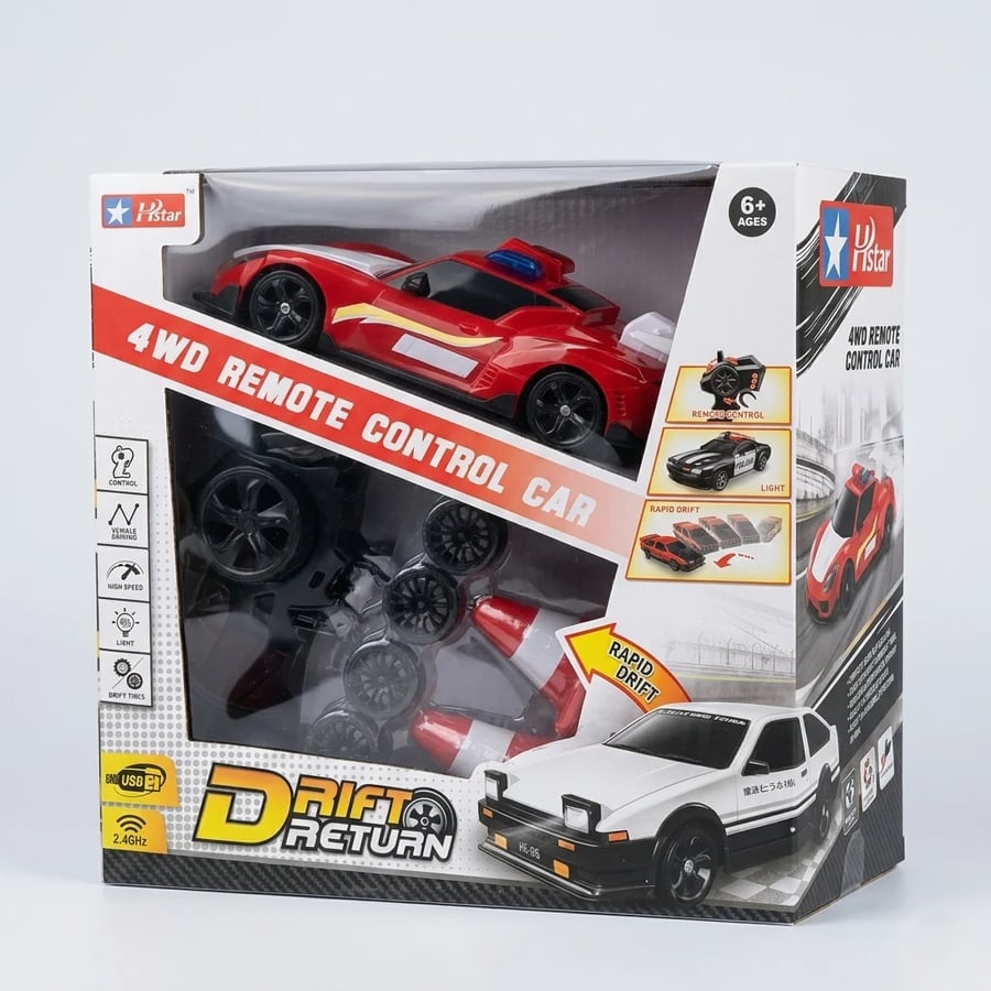 سيارة ريموت كنترول دريفت AE-86 ياباني 4WD — إضاءة LED وشحن USB 🏁