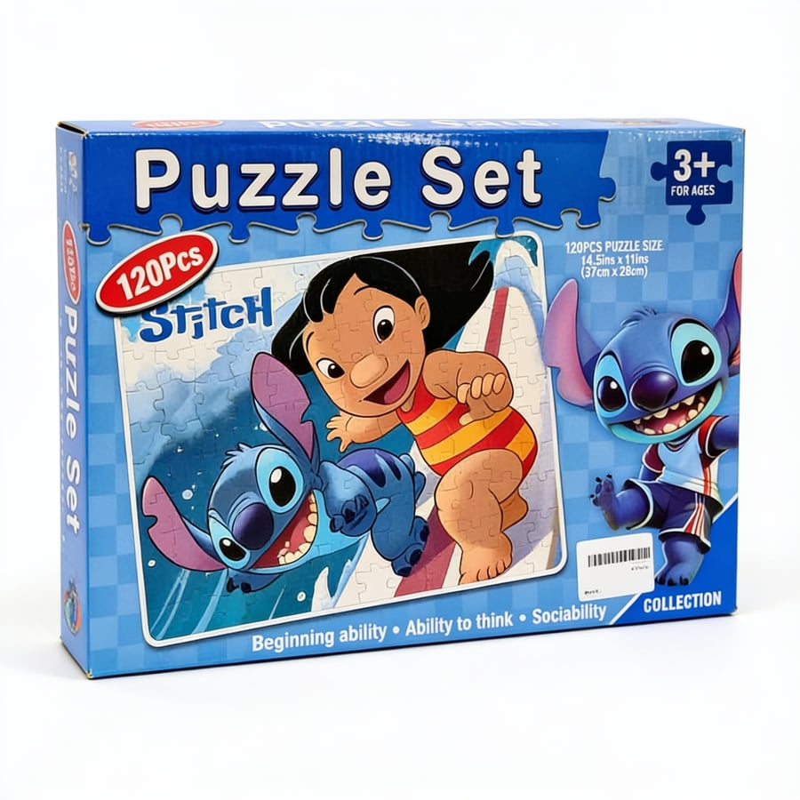 لعبة بازل تركيب ليلو وستيتش 120 قطعة للأطفال – Stitch