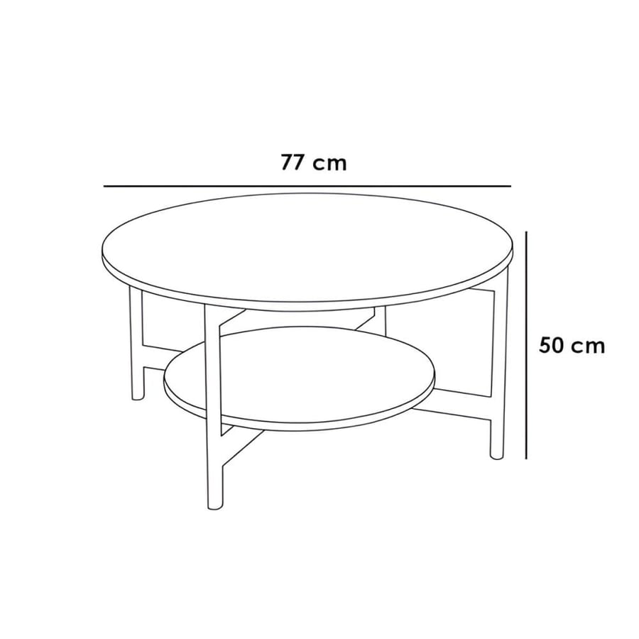 Round coffee table 66 cm - wooden