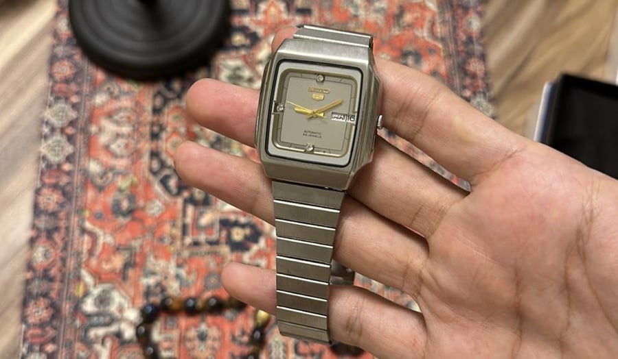 Seiko 5 white square