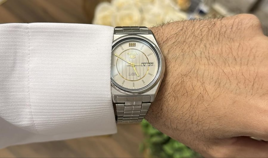 سيكو 5  رمادي مخطط | Seiko 5