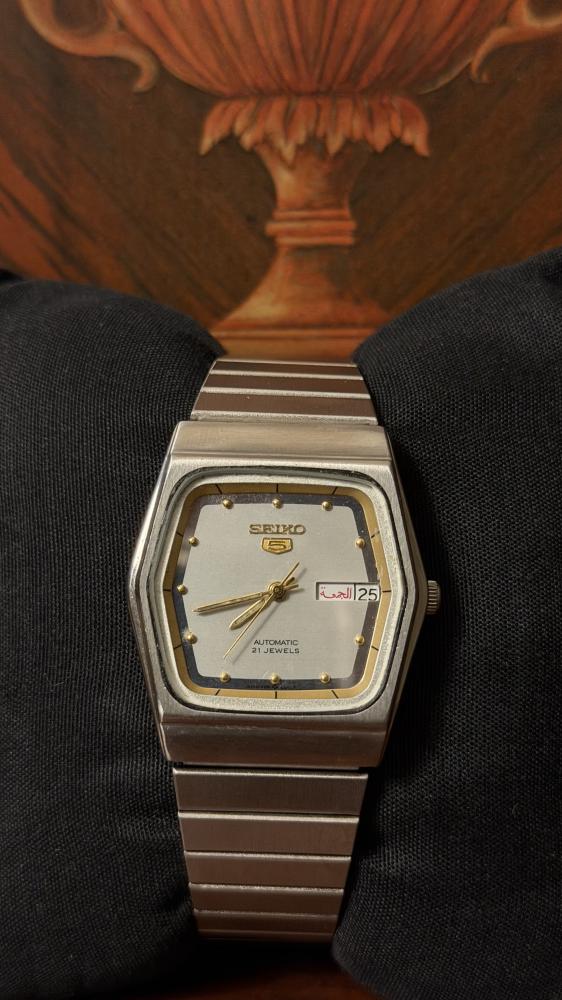 سيكو ٥ سداسي ابيض | Seiko 5 Squ