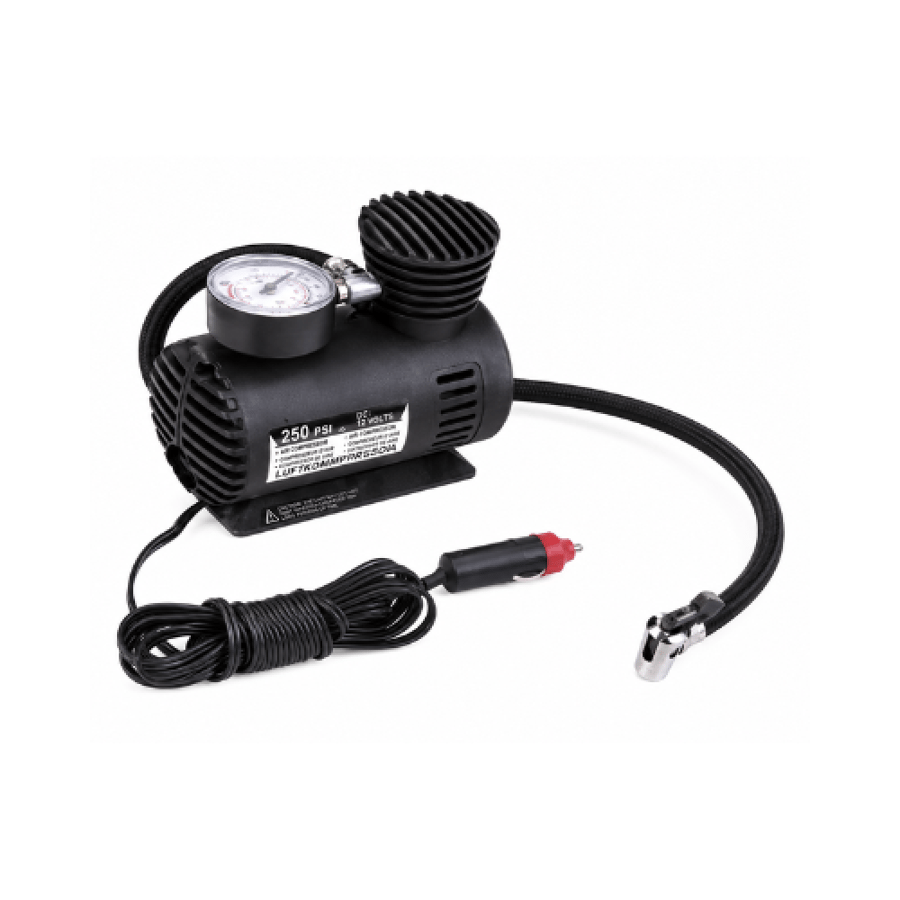 منفاخ إطارات سيارات 12V مع عداد ضغط هواء | 250 PSI
