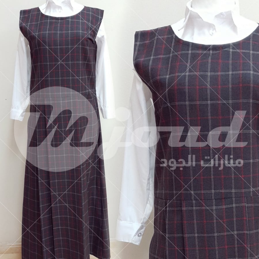 مريول كاروهات رمادي