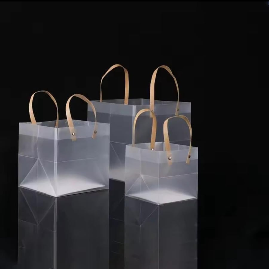 A square transparent icy bag
