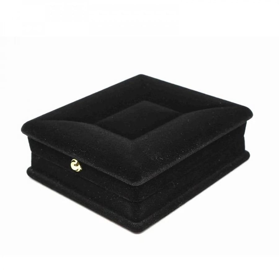 علب مجوهرات مخمل اسود 16x11x4 سم