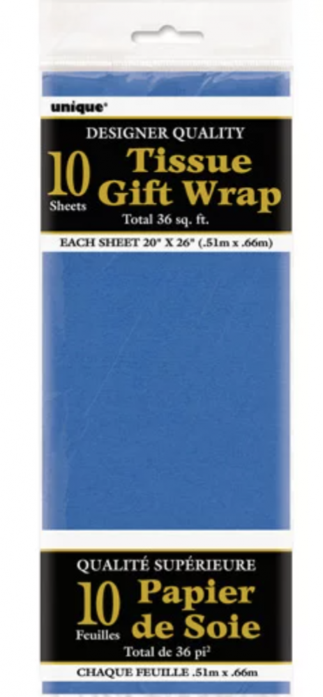 Blue tissue paper for wrapping, 10 pieces