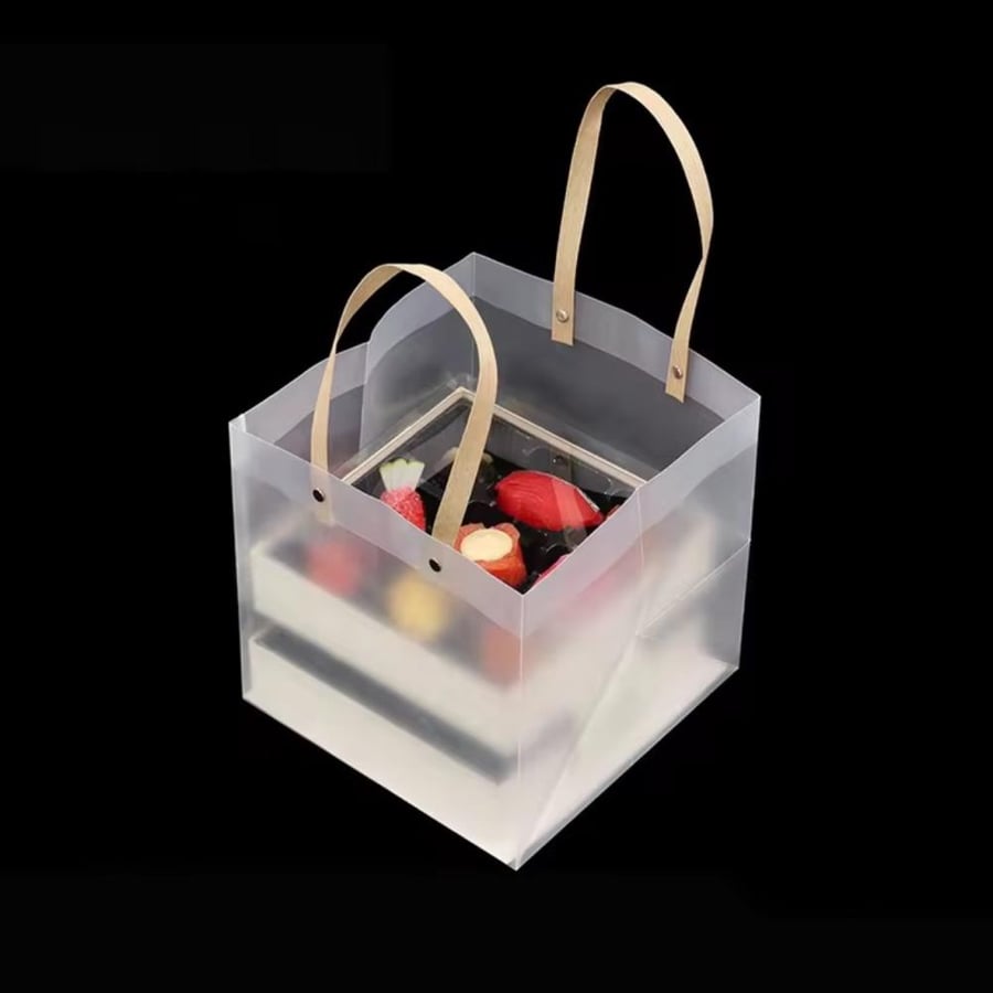 A square transparent icy bag