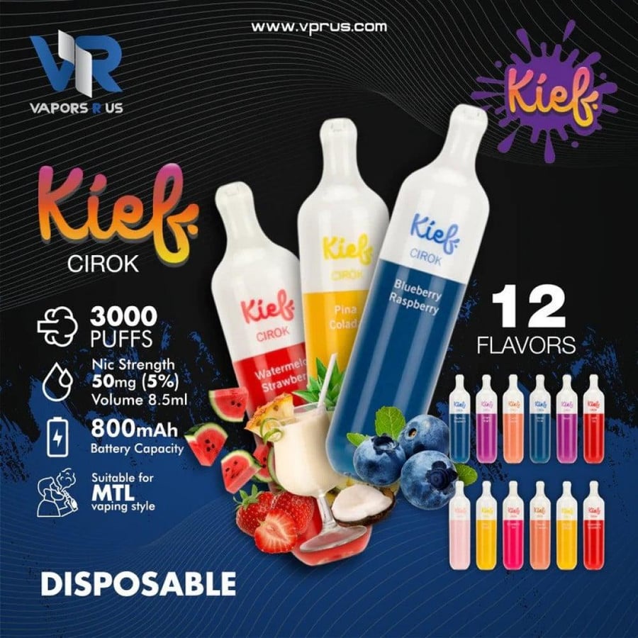 سحبة جاهزة كيف بنكهة فانيلا توباكو 3000 موشة KIEF Cirok
