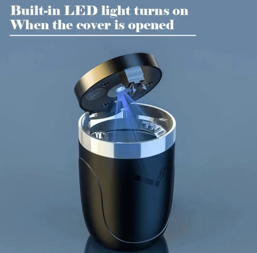 طفاية سجائر للسيارة مع إضاءة LED عند فتح الغطاء