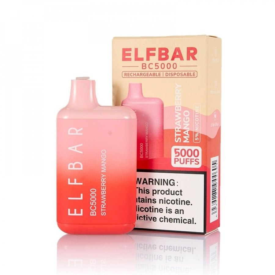 سحبة Elf Bar BC 5000 بنكهة المانجو والفراولة