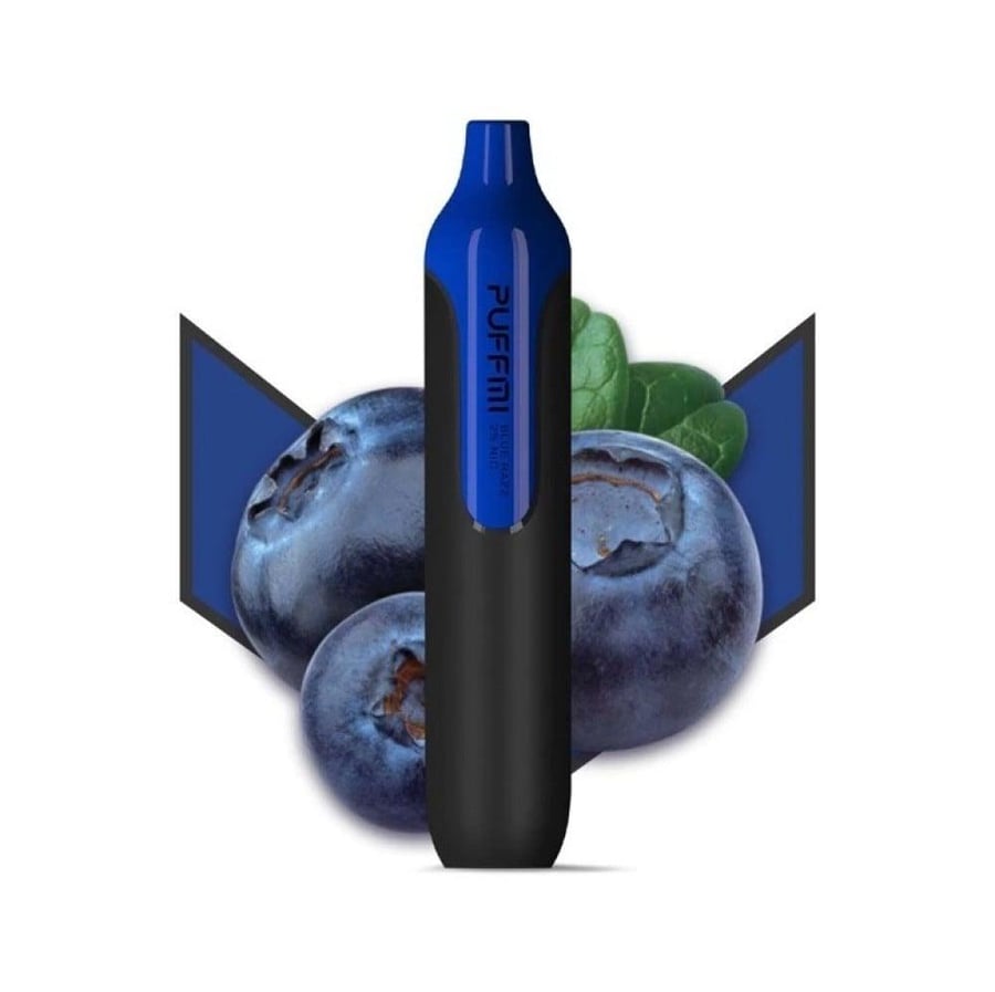 سحبة معبأة بنكهة التوت الأزرق Puffmi Blue Razz 1500 موش
