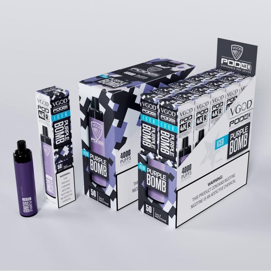 سحبة فيقود 4 كي Purple Bomb Ice بنكهة عنب بارد 4000 موشة