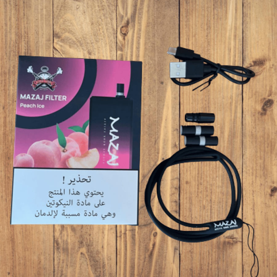 سحبة مزاج 6500 موشة خوخ ايس Mazaj Filter 6500 Puff Peach ICE