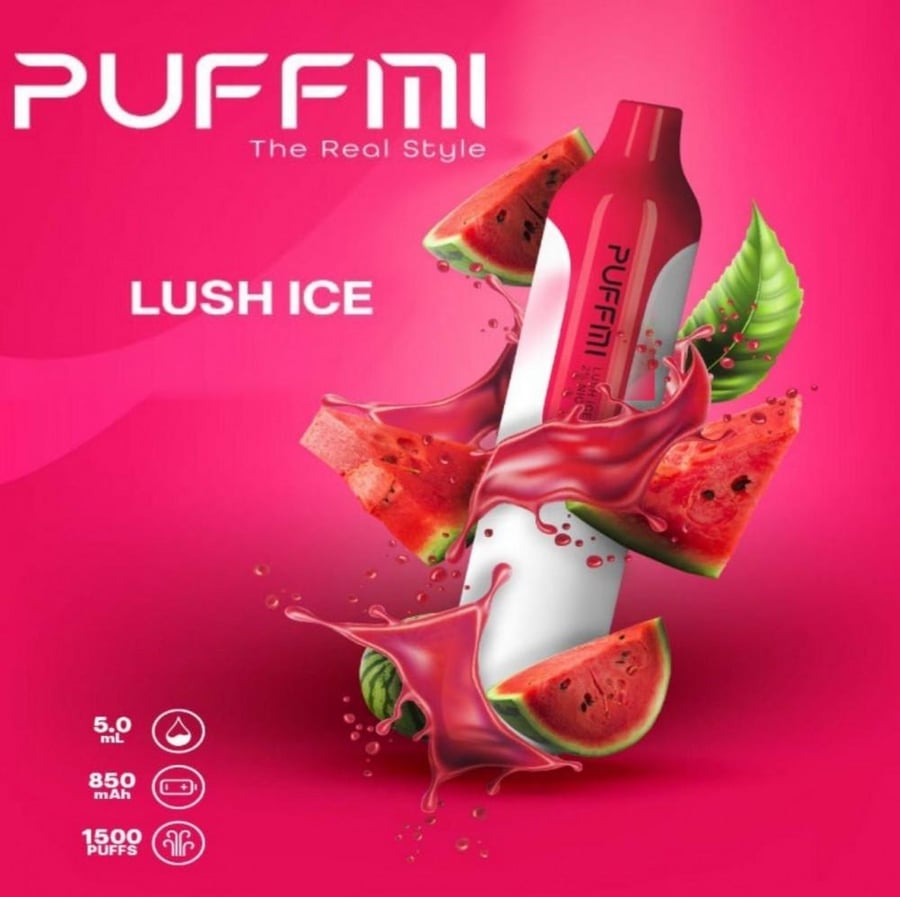 صورة سحبة معبأة بنكهة لوش ايس 1500 موشة puffmi Lush ICE