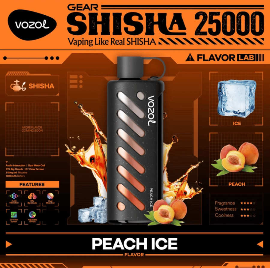 فوزول جير شيشة 25000 موشة VOZOL Gear Shisha 25000 puffs