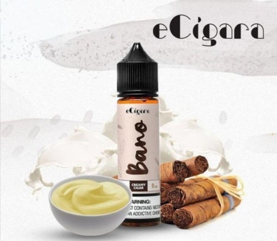 نكهة فيب سيجار بالكريمة eCigara Bano مع صورة سيجار وكريمة