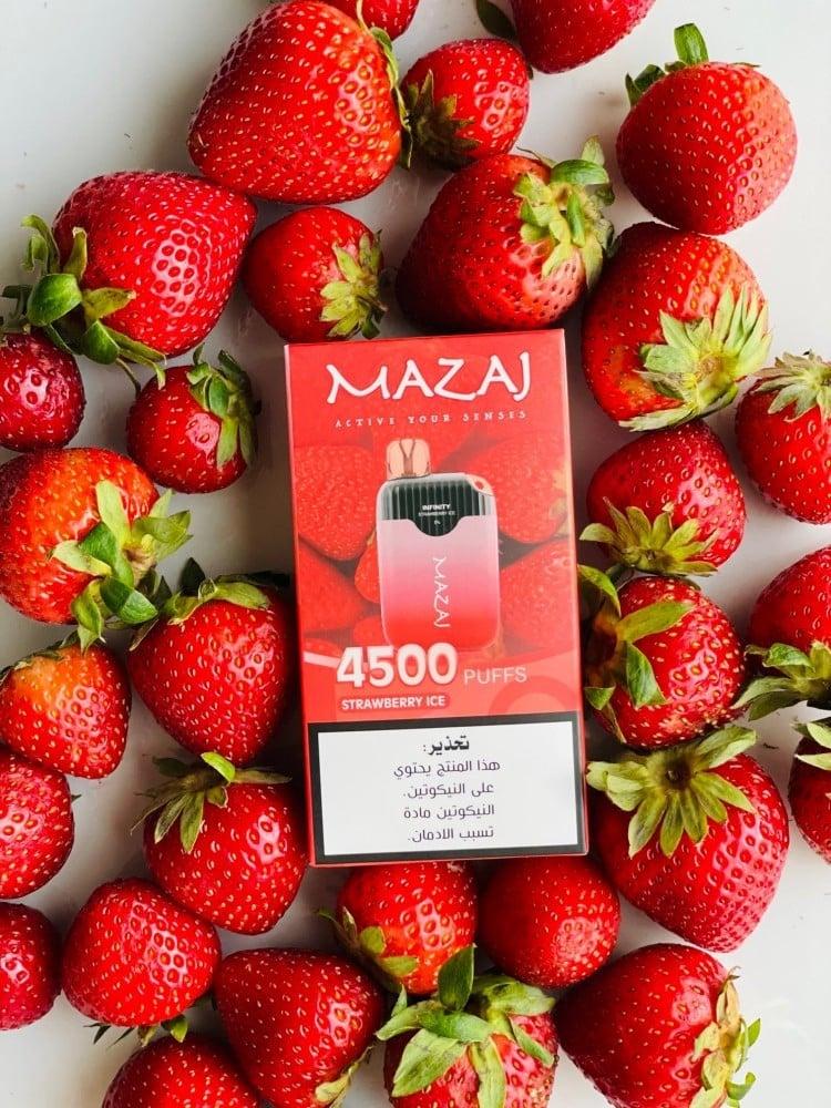 سحبة مزاج انفينيتي 4500 موشة فراولة بارد Mazaj Infinity 4500 Puff Strawberry ICE