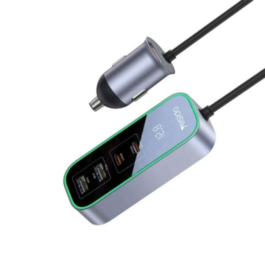 Yesido -منصة شحن للسياره 97 واط بمدخلين Type C و مدخلين USB