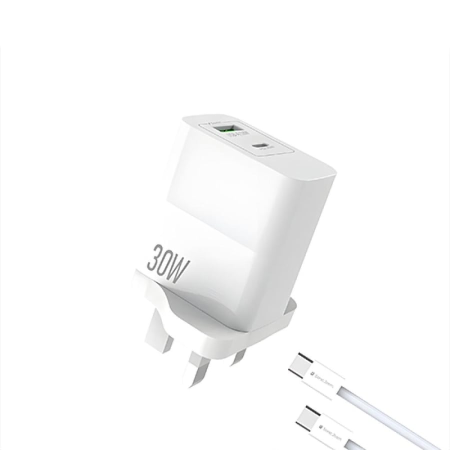 Wall-mounted fan with 30-watt power, with Type-C cable - White - Sonic Jeem