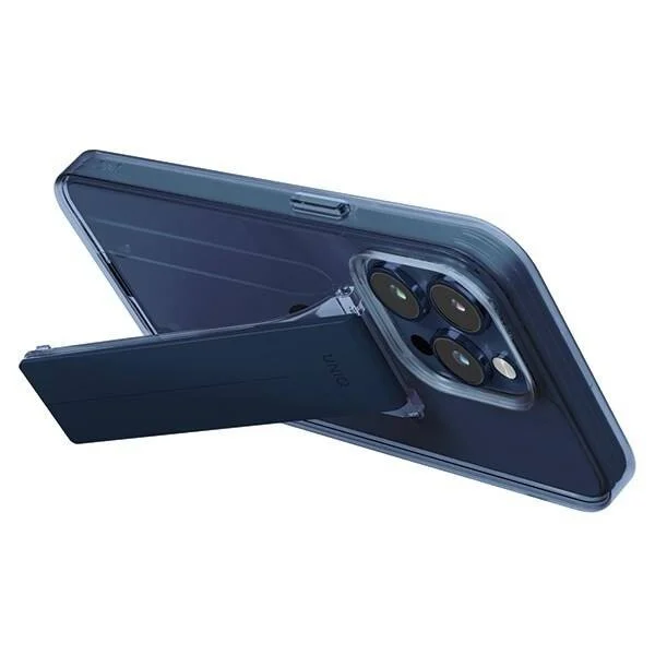 غلاف حماية Heldro Mount+ مع مسكة مدمجة هايبرد  للايفون 15 - أزرق - UNIQ