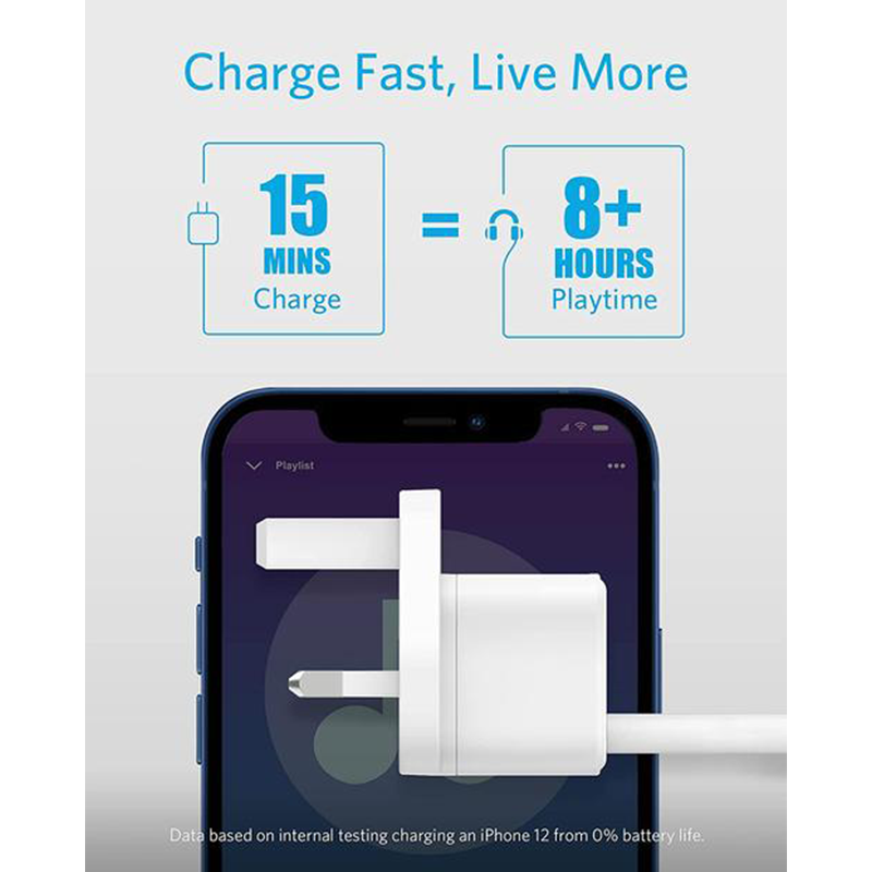 Wall charger with Type-C port - 20 watts - White - ANKER