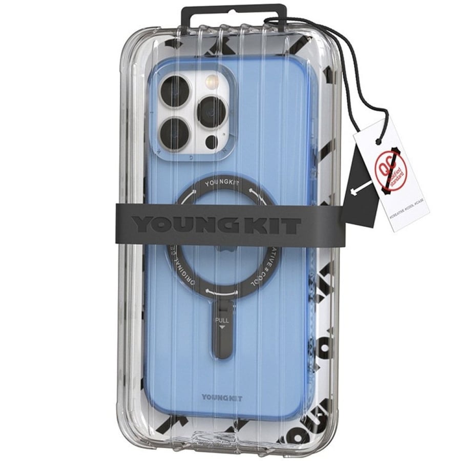 Shockproof protective cover for iPhone 14 Pro Max - Navy with stand - YOUNG KIT