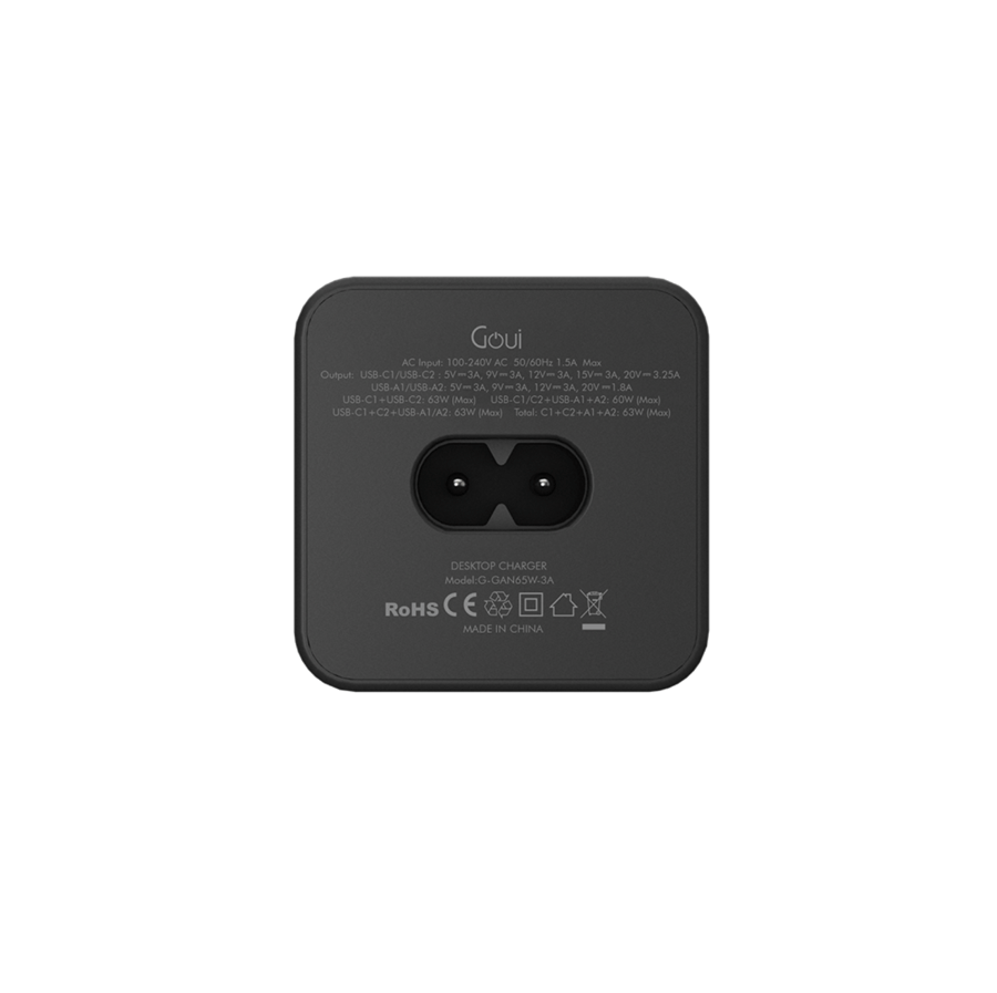 Thank you office charging platform with power 65 watts supporting fast charging - black - GOUI