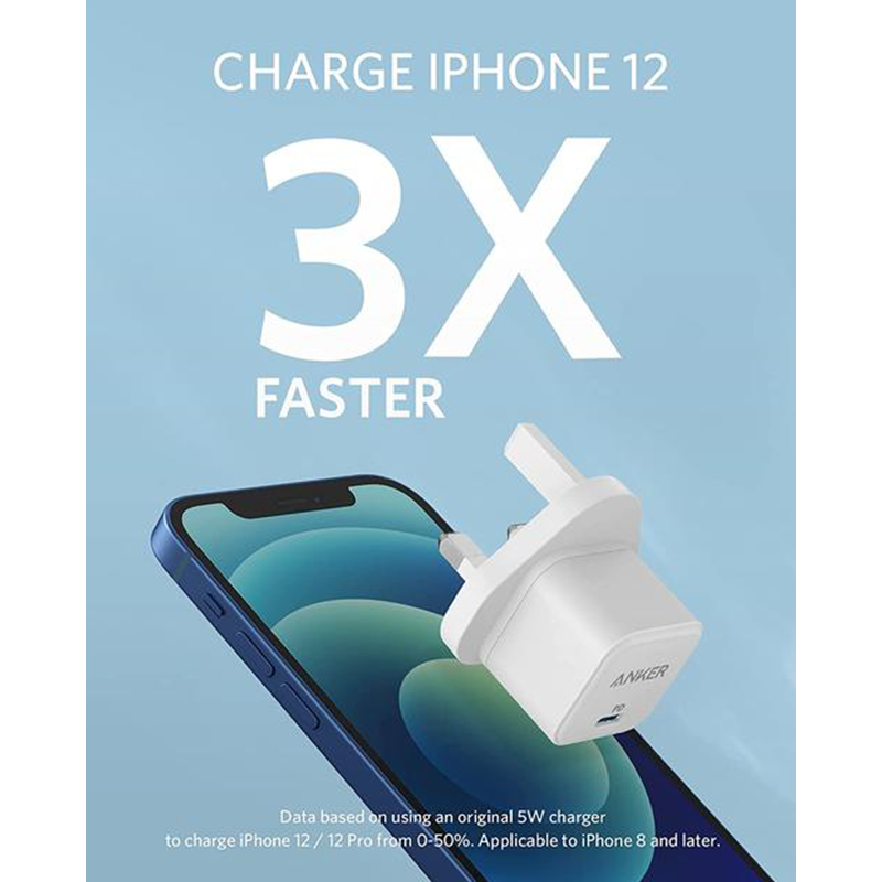 Wall charger with Type-C port - 20 watts - White - ANKER