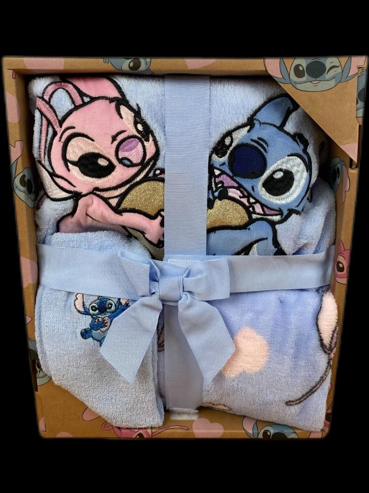 Disney Lilo & Stitch Fleece Pyjamas PJs & Socks Set NEW Primark Angel Cosy Blue