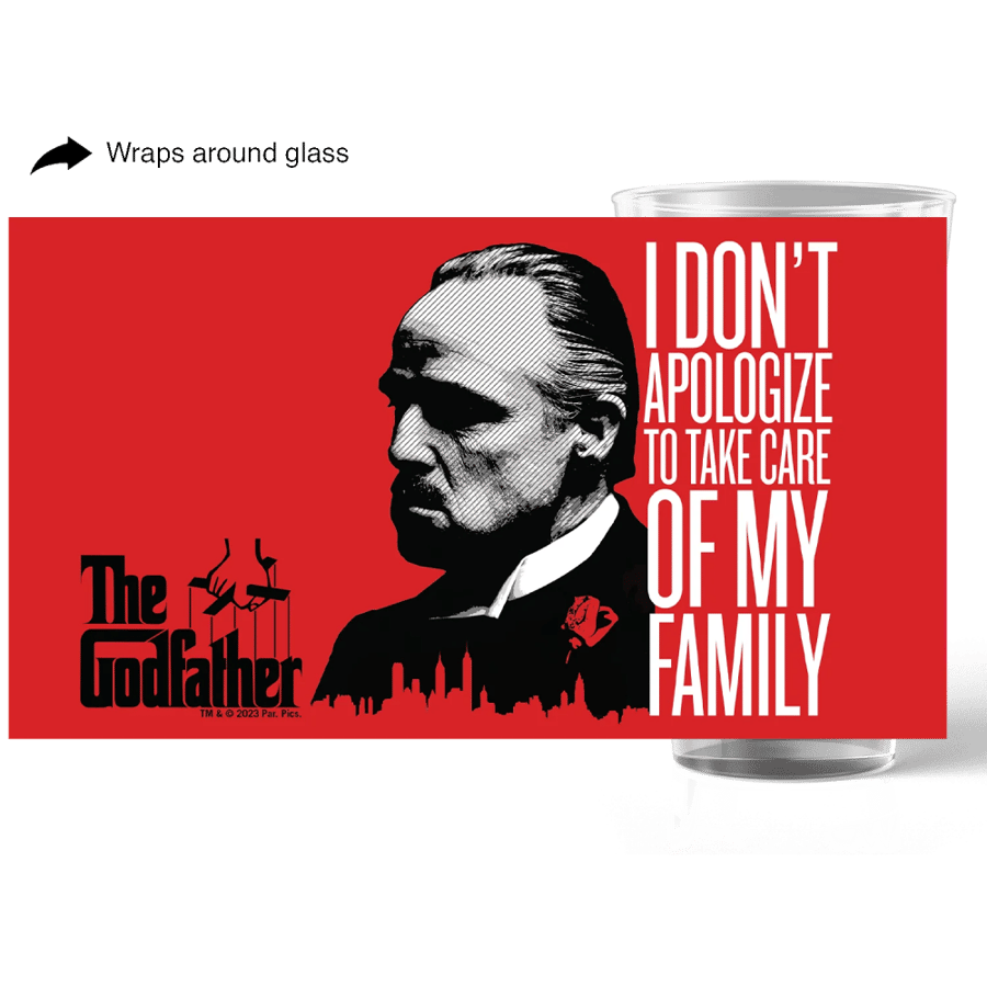 THE GODFATHER "I DON'T APOLOGIZE" 17 OZ PINT GLASS