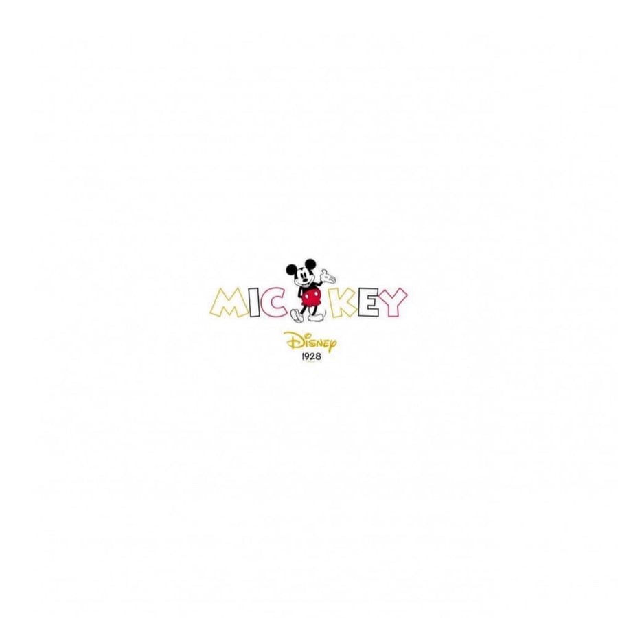 Disney Mickey Mouse Disney Wording Men's T-Shirt - White Size M