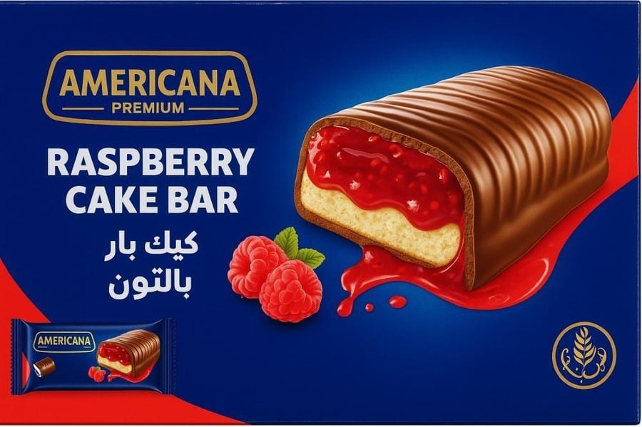 امريكانا كيك بار توت احمر 5*35 جم