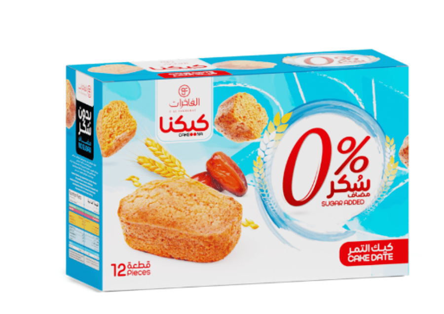 كيكنا كيك بالتمر 12 قطعة بدون سكر