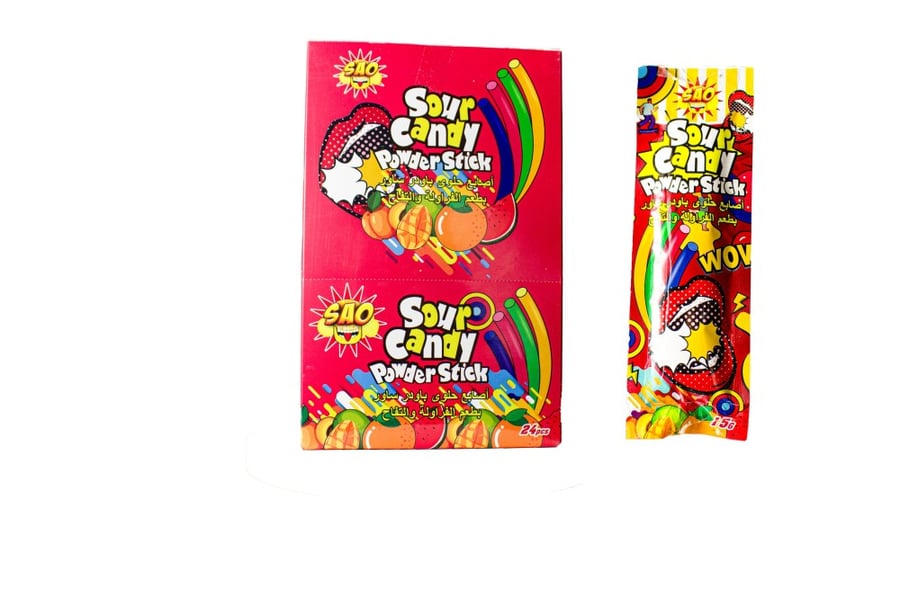 Strawberry and apple flavored powder fingers, 12*24*15 grams