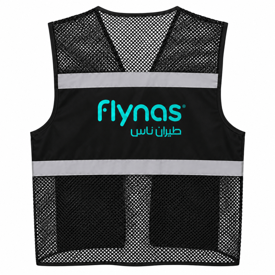 فيست شبكي أسود بشعار طيران ناس – flynas