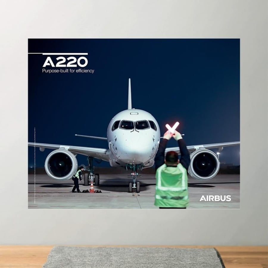 لوحة Airbus A220 – توجيه أرضي للطائرة | 50×40 س