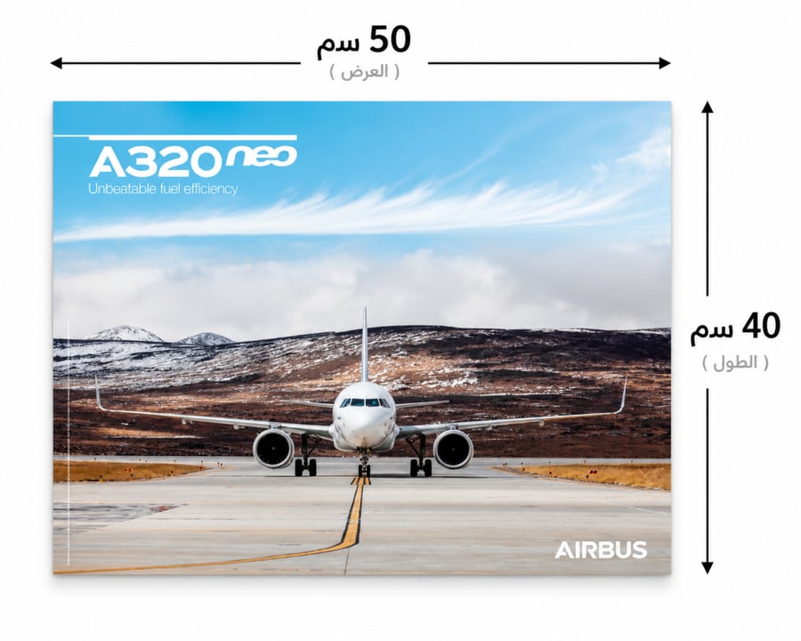 لوحة Airbus A320neo – على المدرج | 50×40 سم