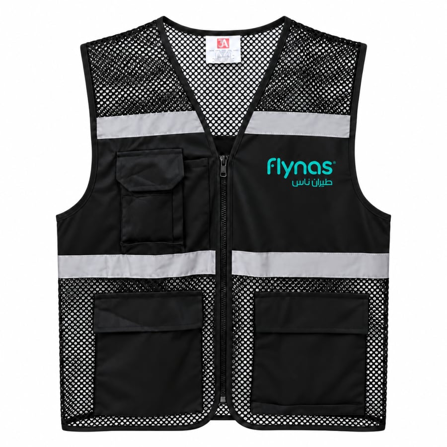فيست شبكي أسود بشعار طيران ناس – flynas