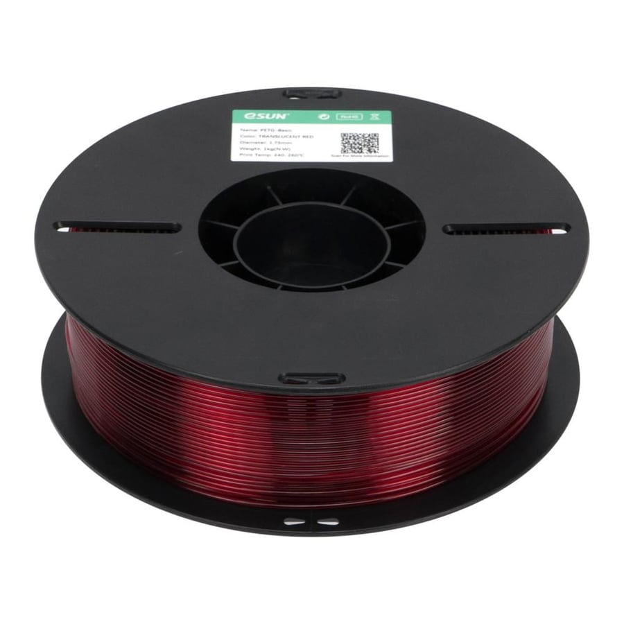 eSUN PETG-Basic (Translucent Red) 3D Filament 1.75Ø, 1kg
