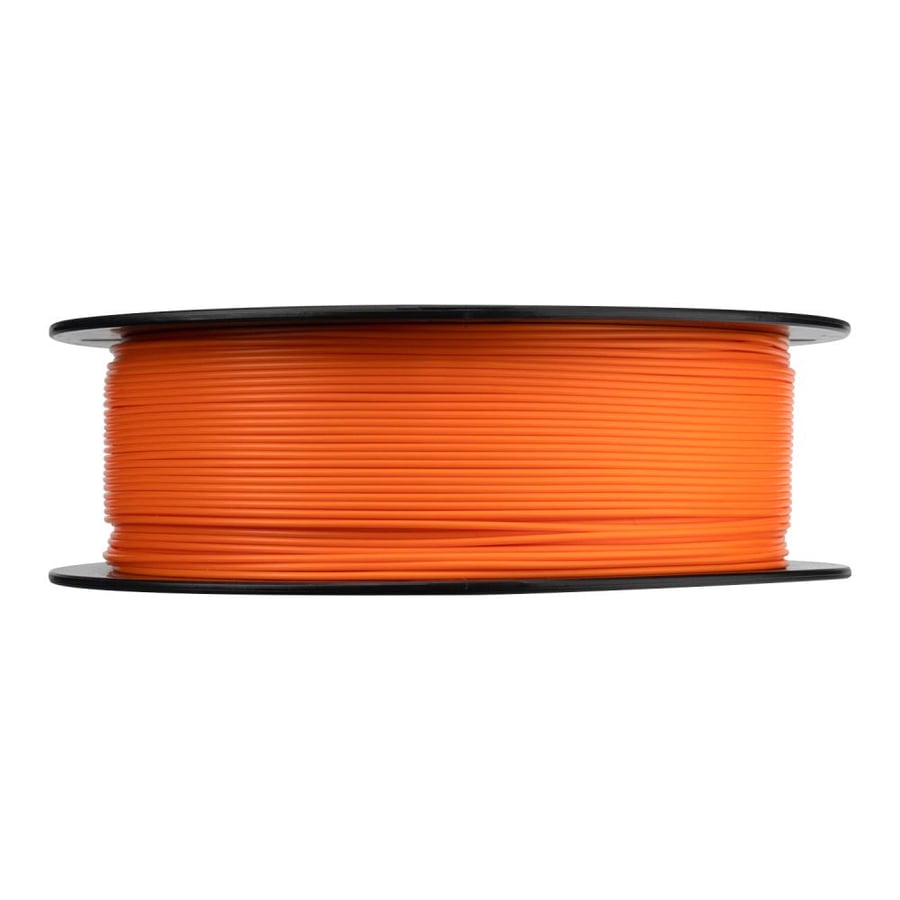 فلمنت eSUN PLA Basic Orange برتقالي منظر جانبي للبكرة السوداء