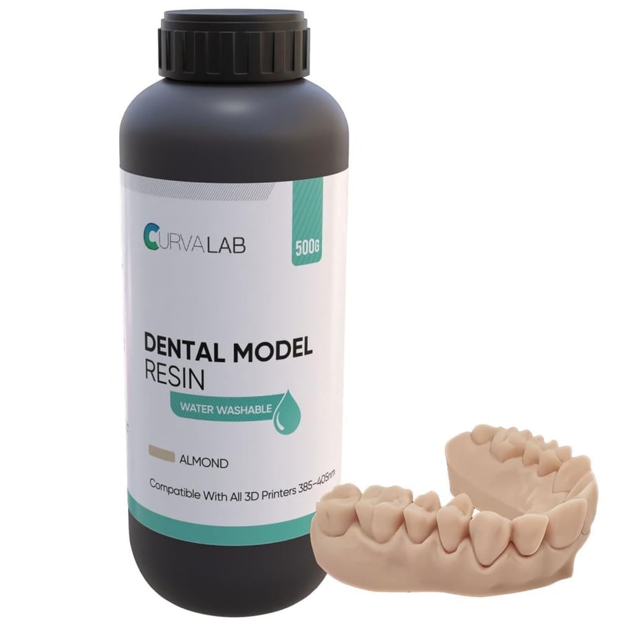 CurvaLab DENTAL MODEL Water Washable Resin For LCD 3D Printers, 0.5kg (2 colors)