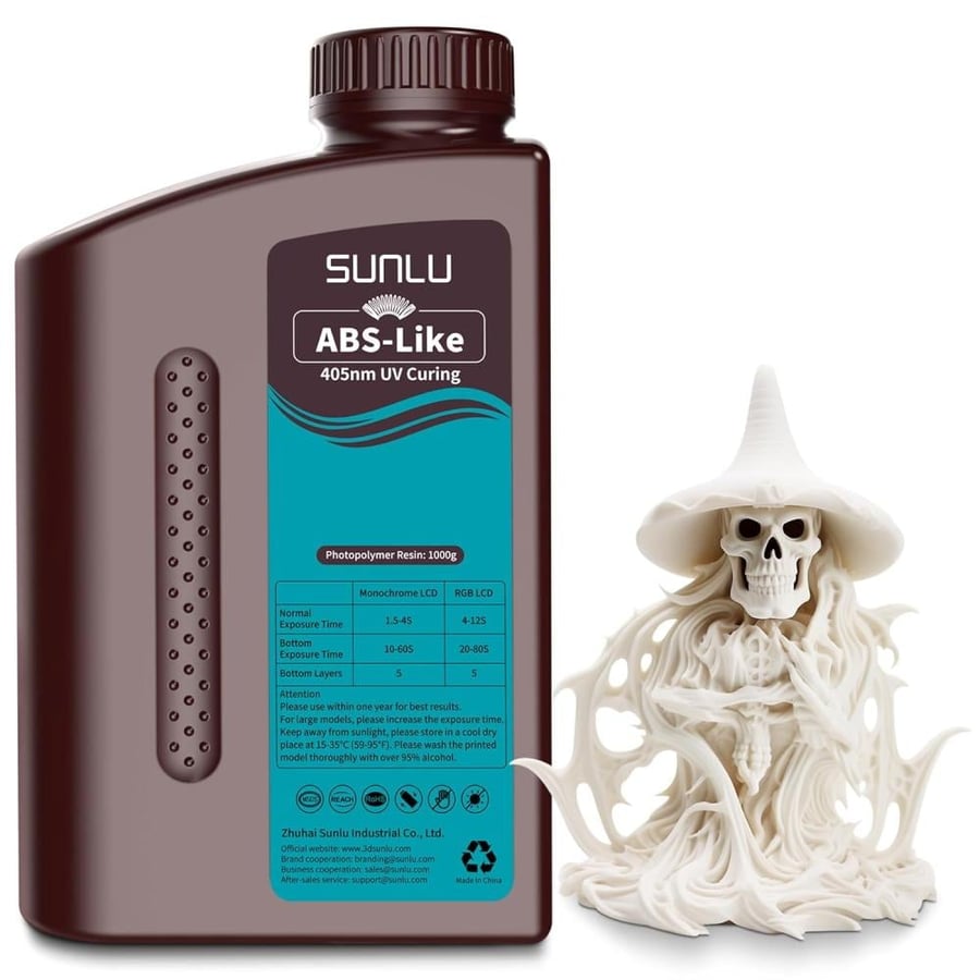 Sunlu ABS-Like Resin (White) For LCD 3D Printers, 1kg