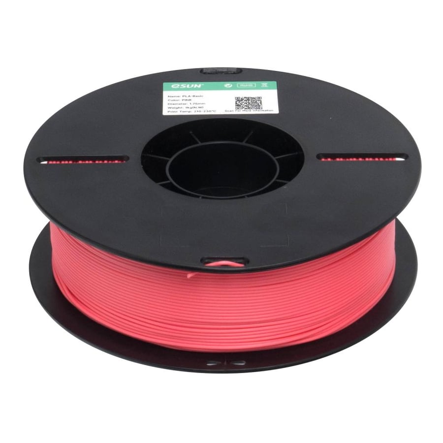 إي صن PLA Basic Pink وردي بكرة فلمنت سوداء من زاوية علوية
